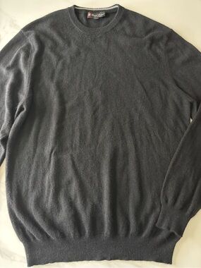 Daniel Bishop Men's Black Crewneck Sweater 100% cashmere XL
